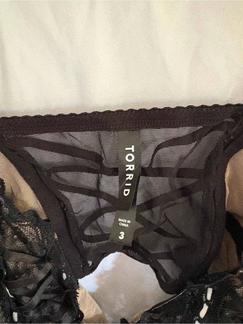 torrid Black Lace Bralette with White Contrast Stitching